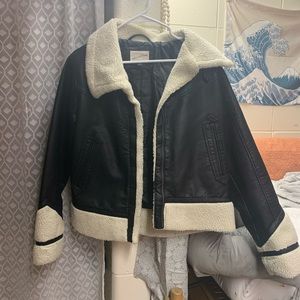 PLEATHER and FAUX fur jacket